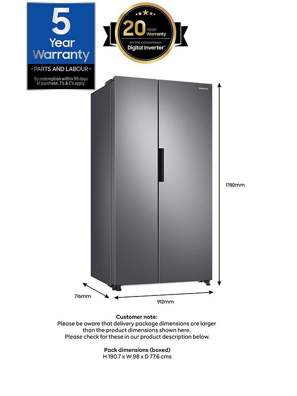 Samsung RS66A8101S9/EU Series 6 American-Style Fridge Freezer with SpaceMax Technology - E Rated - Silver - Image 7